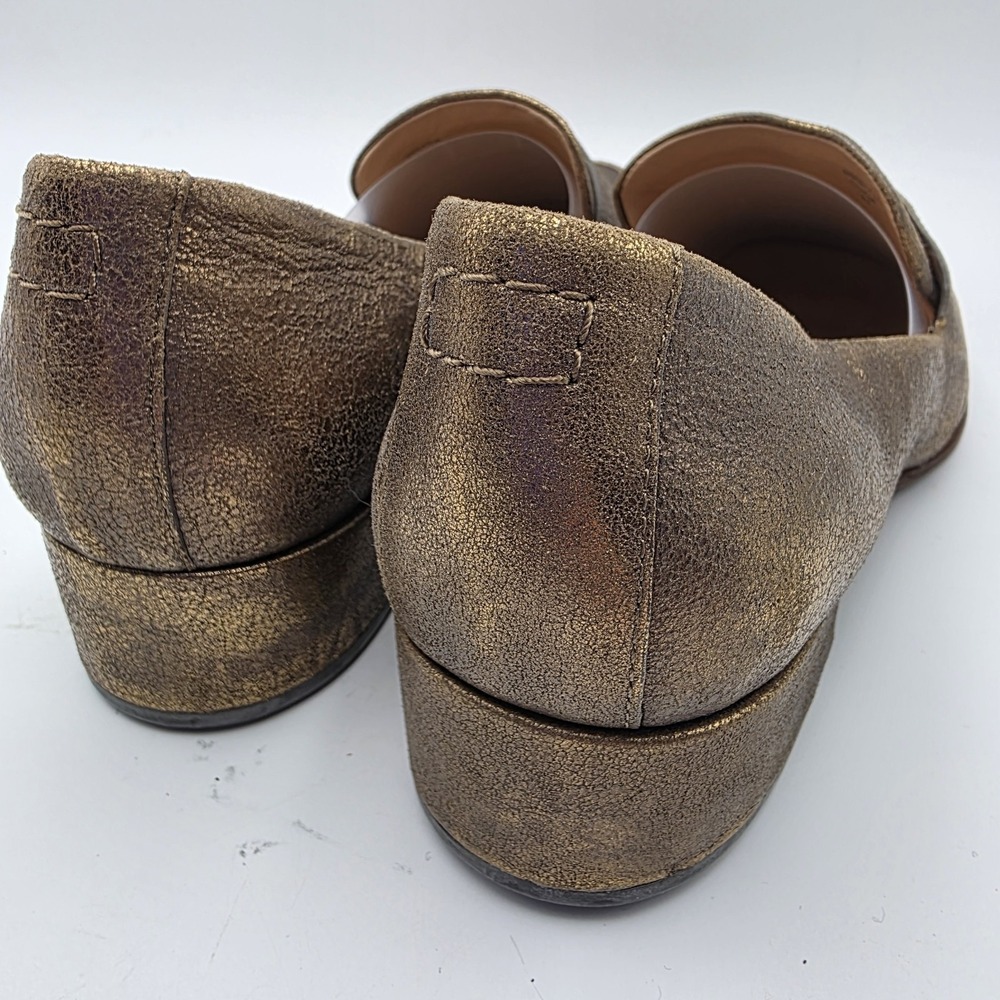 Vintage Belle Sigerson Morrison Effia Loafers‎ Women 8.5 Gold Metallic Designer - Picture 5 of 10